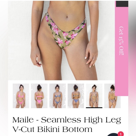 Lokahi Swim Pink Orchid V-Cut Bikini Bottom - Picture 3 of 4